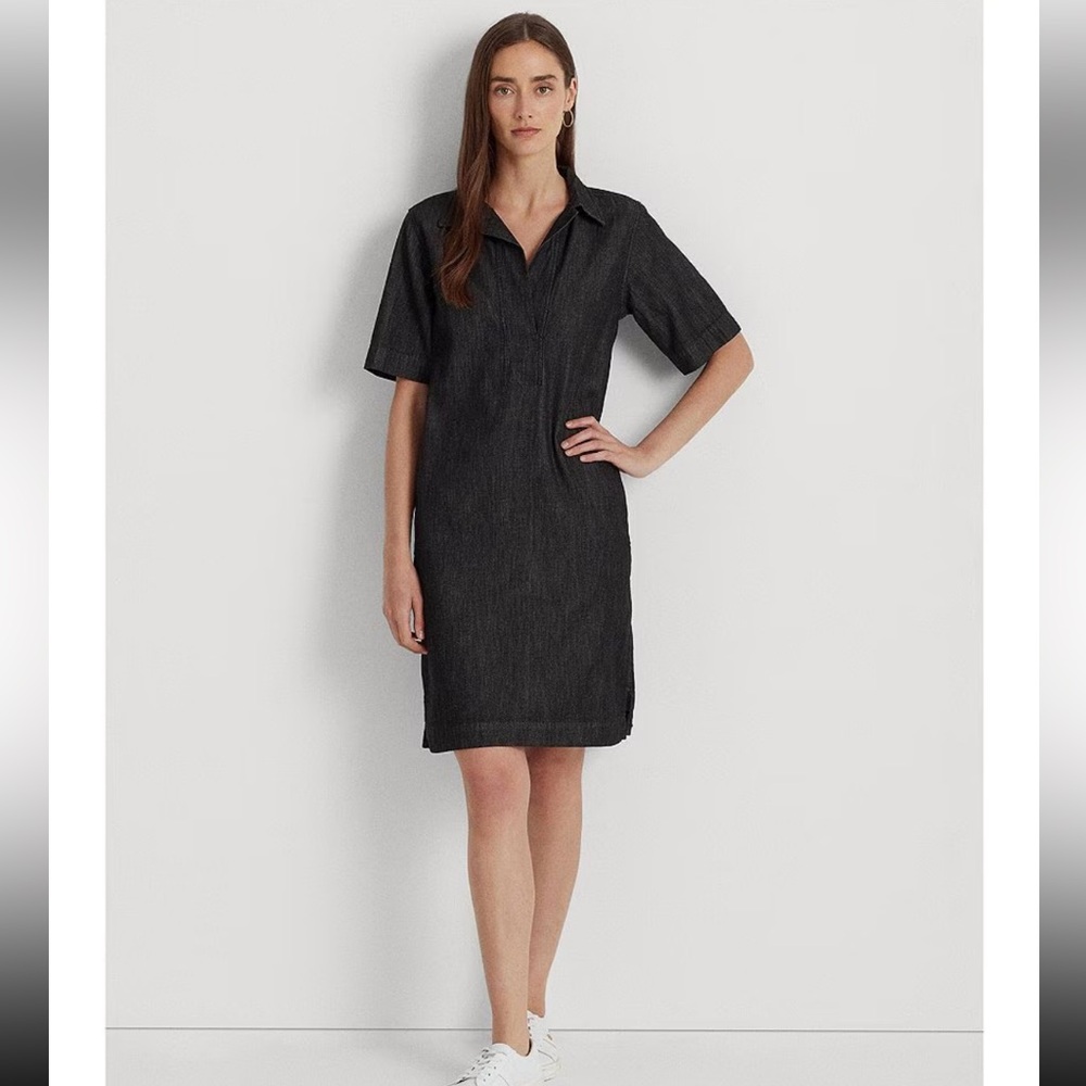 Lauren Ralph Lauren Black Label Denim Shift Dress Women Size Small